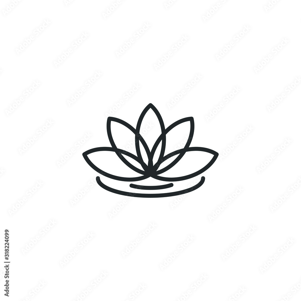 Poster Lotus icon template color editable. Harmony symbol vector sign isolated on white background illustration for graphic and web design.