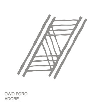Vector monochrome icon with Adinkra symbol Owo Foro Adobe