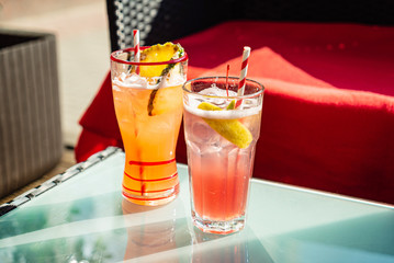 summer mocktail in the restaurant