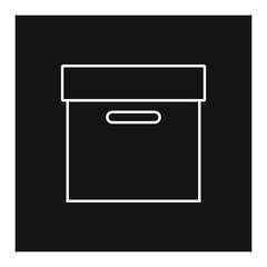 vector icon, square cardboard box