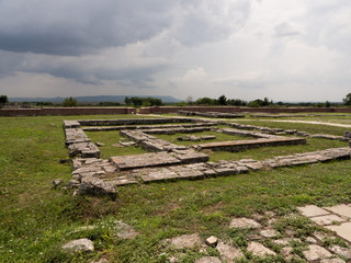 Fototapeta na wymiar Ancient ruins of Pliska, the capital of the First Bulgarian Empire.