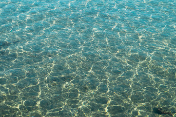 Shining blue water background, sea water