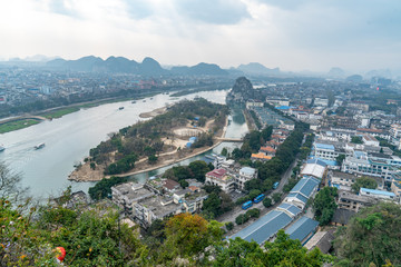 An aerial view of guilin city, guangxi province, China