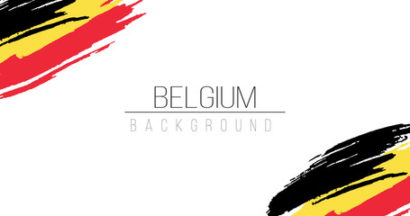 Belgium flag brush style background with stripes. Stock vector illustration isolated on white background.