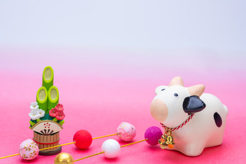 2021　干支　丑年　幸丑　牛　うし　年賀状素材