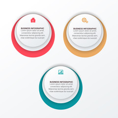 Business infographic template option step with full color icon, diagram infograph chart business presentation or web , Vector design element illustration