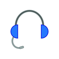 vector icon, in the form of headphones with microphone