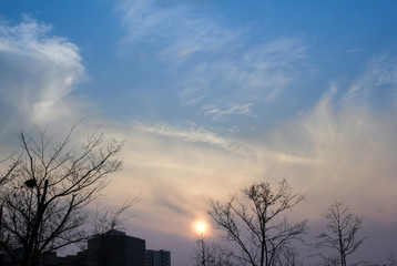 beautiful sunset in Yeouido