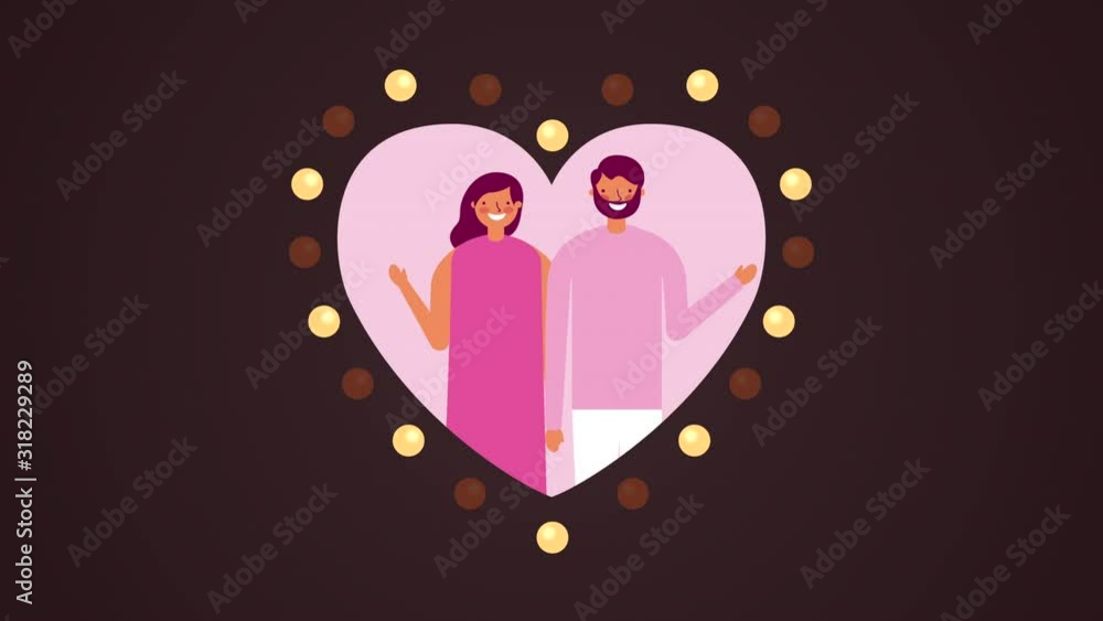 Canvas Prints lovers couple in heart valentines day