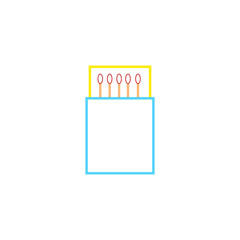 vector icon, box with five matches