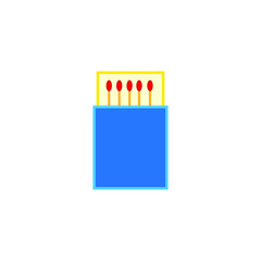 vector icon, box with five matches