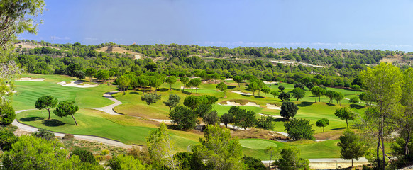 Golf course panorama, Spring, Switzerland