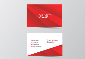 Red modern business card. visiting card template two sides