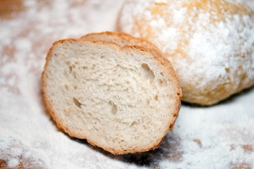 Close up shot of a white bread