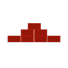 Fototapeta premium vector icon, pile of transport containers