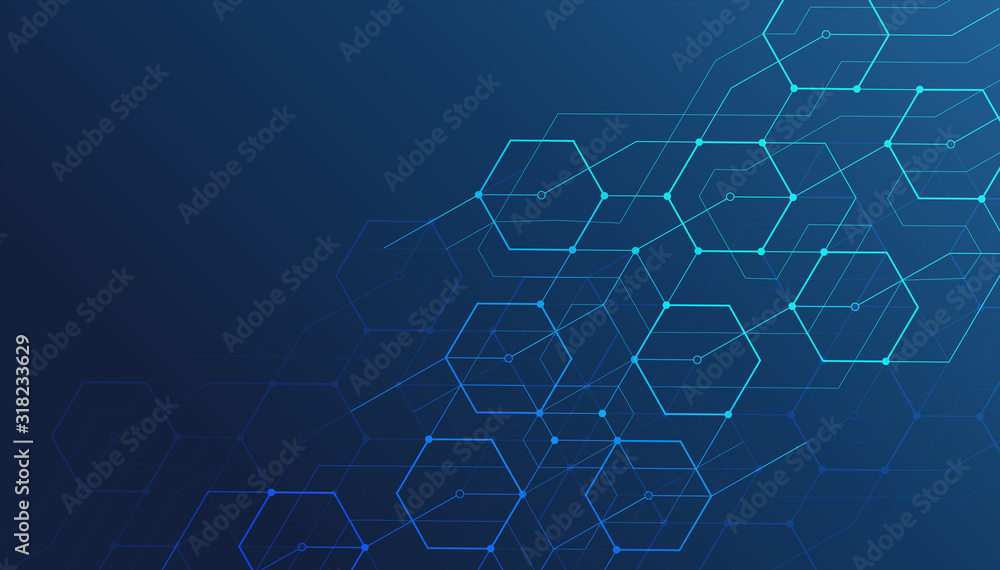 Poster abstract lines and dots connect background. technology connection digital data and big data concept.