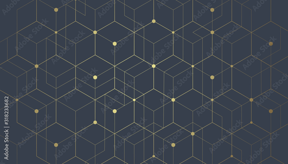 Aufkleber abstract geometric lines. connection and social network. concept with lines and dots. minimalistic d