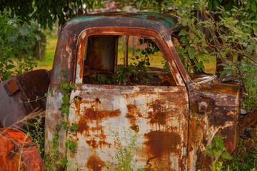 Old scrapped self-propelled cab