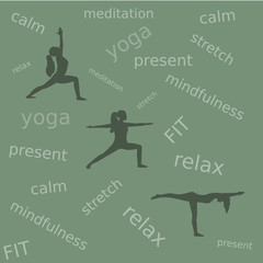 Fit relax calm, woman yoga, yoga background, stretch, find time for yourself