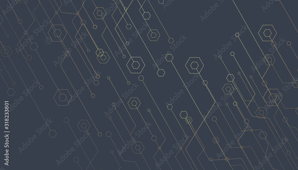 Poster abstract lines background. technology connection digital data and big data concept.