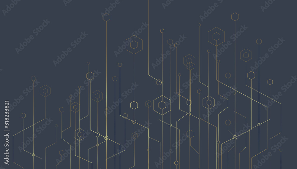 Poster abstract lines background. technology connection digital data and big data concept.