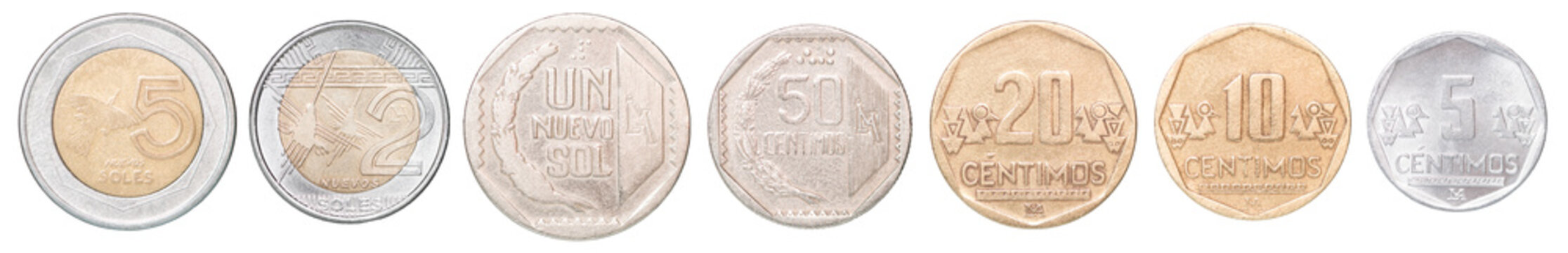 set of Peruvian coins