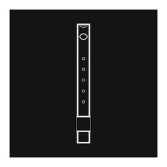 vector icon, musical flute shape