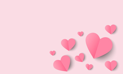 Obraz na płótnie Canvas vector love and valentine day background with origami heart.