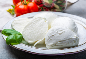 Cheese collection, balls Italian soft white cheese mozzarella