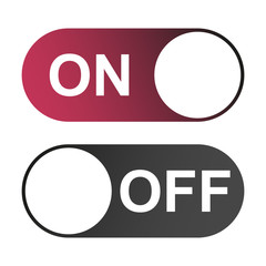 On and Off switch color buttons isolated on white background for app, ui etc