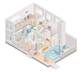 Nursing home. Assisted-living facility. Illustration