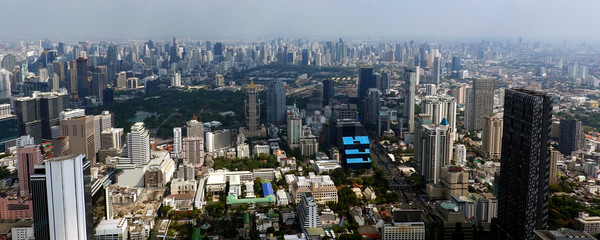 Bangkok, Thailand, aerial cityscape. Panorama day view.
