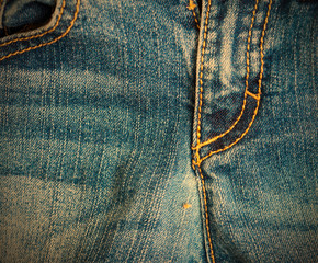 vintage blue denim with seams