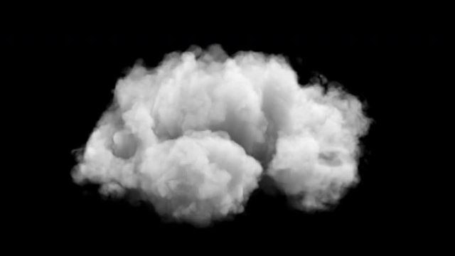Isolated animatred cloud on transparent background