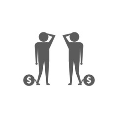 Debt icon vector, filled flat sign, solid pictogram isolated on white. Symbol, logo illustration.