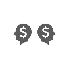 Mind concept graphic for money-oriented.