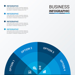 Vector infographic template, integrated circles. Business concept with options. For content, diagram, flowchart, steps, parts, timeline infographics, workflow, chart.