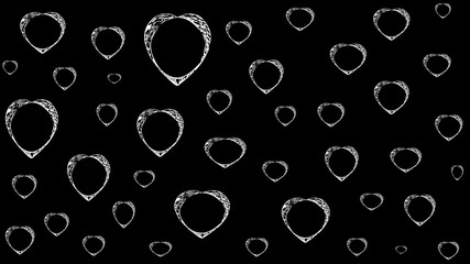 Black background with white hearts