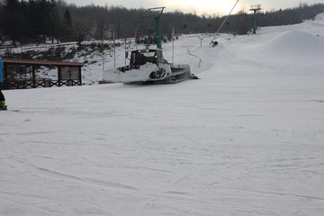 snow-sealing equipment at ski resorts