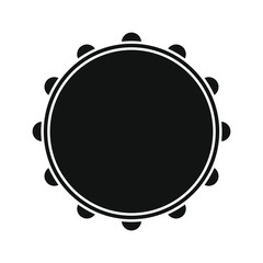 vector icon, tambourine musical instrument shape