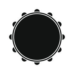 vector icon, tambourine musical instrument shape