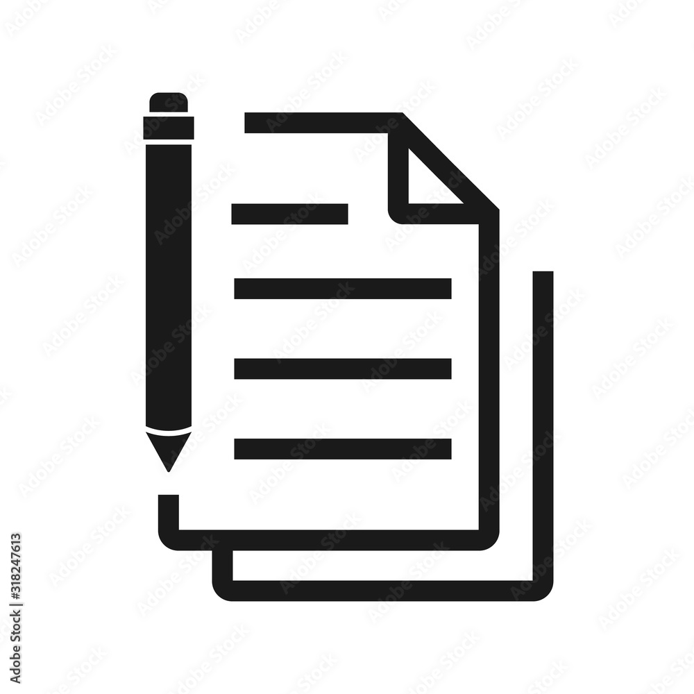 Poster edit document sign icon. edit content button. circle flat button with shadow. vector