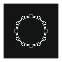 vector icon, tambourine musical instrument shape