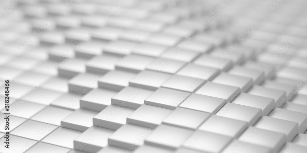 Poster white metallic abstract geometrical cube array pattern background