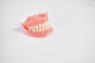 Dentures. Full removable denture. Isolate on white background