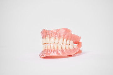 Dentures. Full removable denture. Isolate on white background