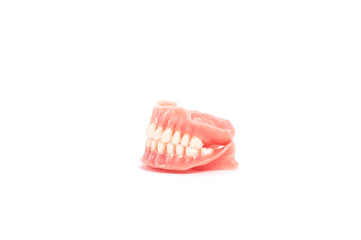 Dentures. Full removable denture. Isolate on white background