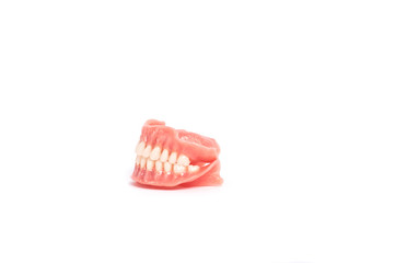 Dentures. Full removable denture. Isolate on white background