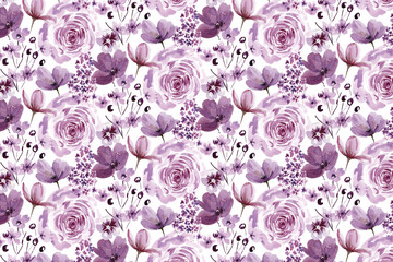 floral watercolor set patterns