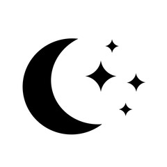 Moon with stars. vector icon